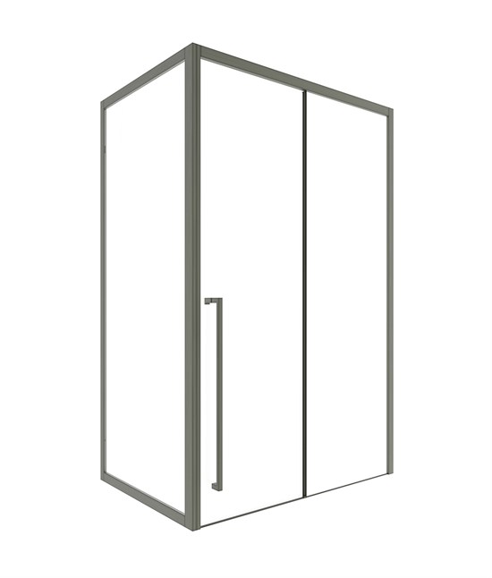 TIMO Душевая дверь TDSS-150/13C-8L, раздвиж 1500*2000, проф никель + торцевое стекло TSS-1000/13C-8 1000*2000, проф никель T51L+T61