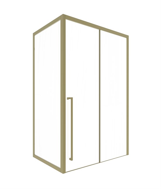 TIMO Душевая дверь TDSS-140/17C-8L, раздвиж 1400*2000, проф матовое золото + торцевое стекло TSS-1000/17C-8 1000*2000, проф матовое золото T54L+T63