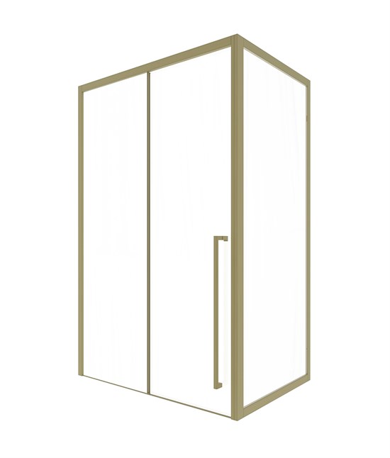 TIMO Душевая дверь TDSS-150/17C-8R, раздвиж 1500*2000, проф матовое золото + торцевое стекло TSS-1000/17C-8 1000*2000, проф матовое золото T55R+T63