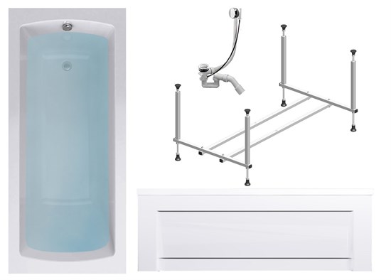 TIMO Комплект Акриловая ванна RITTA1775 170*75*63+Каркас + Слив-перелив+Фронтальная панель RITTA1775-KT17-SPV1505-FP17H