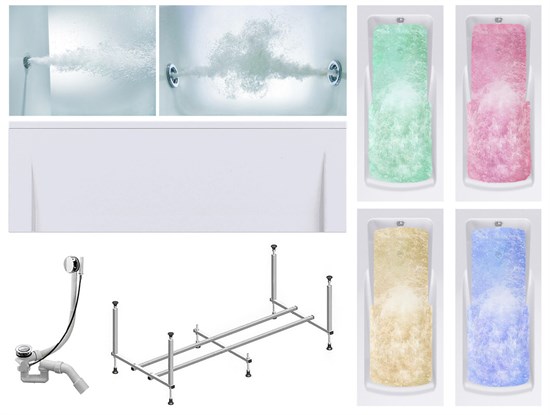 TIMO Комплект Акриловая ванна HELLA1575 150*75*63+Каркас + Слив-перелив+Гидромассаж 6 форсунок+Гидромассаж спины 3 форсунки+Хромотерапия+Фронтальная панель HELLA1575-KT15-SPV1505-T-CM-T-BM-T-CT-FP15H