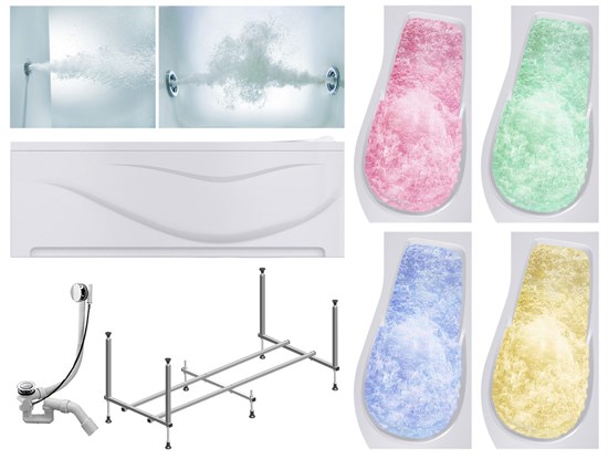 TIMO Комплект Акриловая ванна VINO1590R 150*90*66+Каркас + Слив-перелив+Гидромассаж 6 форсунок+Гидромассаж спины 3 форсунки+Хромотерапия+Фронтальная панель VINO1590R-KTVINO15-SPV1505-T-CM-T-BM-T-CT-FPVINO15R