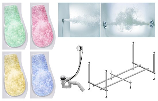 TIMO Комплект Акриловая ванна VINO1792L 170*92*66+Каркас + Слив-перелив+Гидромассаж 6 форсунок+Гидромассаж спины 3 форсунки+Хромотерапия VINO1792L-KTVINO17-SPV1505-T-CM-T-BM-T-CT