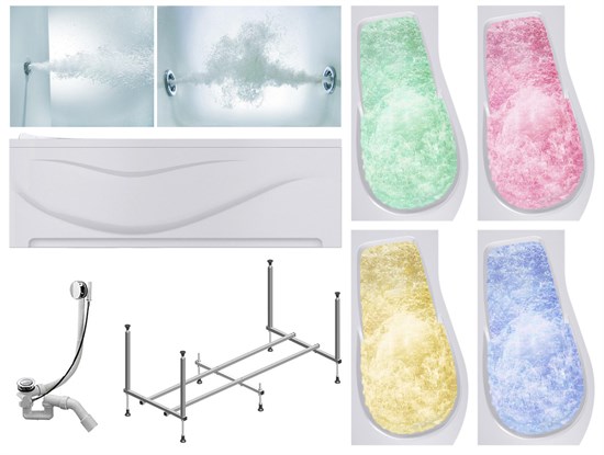 TIMO Комплект Акриловая ванна VINO1792L 170*92*66+Каркас + Слив-перелив+Гидромассаж 6 форсунок+Гидромассаж спины 3 форсунки+Хромотерапия+Фронтальная панель VINO1792L-KTVINO17-SPV1505-T-CM-T-BM-T-CT-FPVINO17L