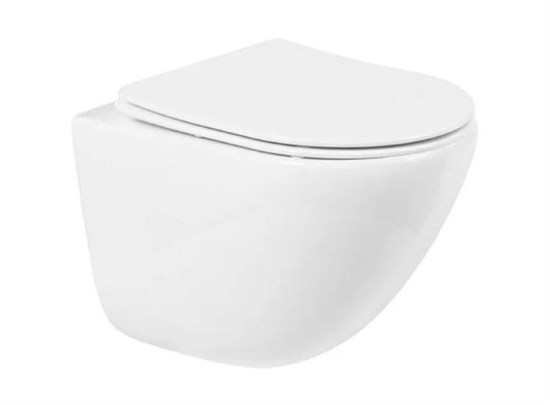 AZUMA Primavera Унитаз подвесной безободковый Торнадо, с быстросъемным сиденьем микролифт AZU-093T-UR3