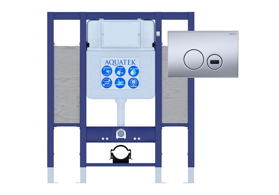 AQUATEK Инсталляция для подвесного унитаза с сенсорным управлением для лиц с ограниченными возможностями (для установки поручней и опор) Sensor Set INSE-0000002.36, 1130*950*100 мм, + звукоизоляционная прокладка + панель смыва INSE-0000002.36