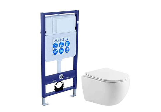 AQUATEK SET ЕВРОПА-AQ1190 (рама Standard INS-0000012 (без клавиши и крепежа) +унитаз AQ1190T-00 с тонким сиденьем sc) SET AQUATEK ЕВРОПА-AQ1190
