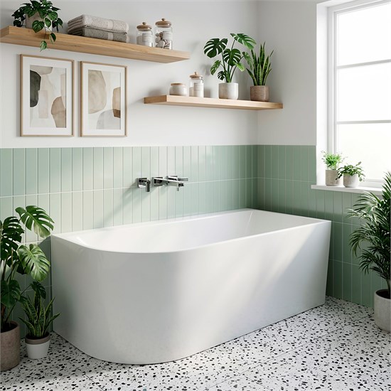 AZARIO Ванна акриловая Mist B 1700x750x600 пристенная, правосторонняя, в комплекте с сифоном и металлической рамой (AZ-8649-B-1.7) AZ-8649-B-1.7