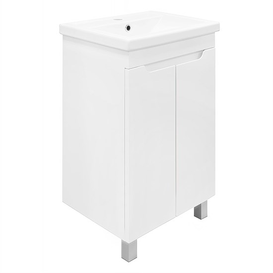 AZARIO Комплект Тумба KANTRI 50Н 500х400х870 напольная, с раковиной Фостер 50, белый глянец (CS00097247) CS00097247