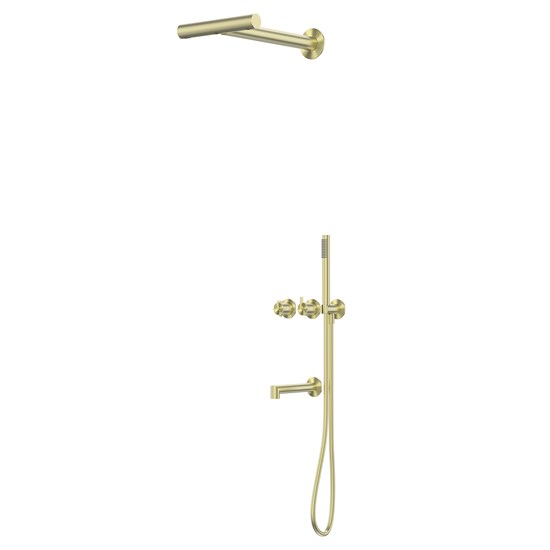 ABBER Душевая система Perfekte 316 AF8A50BG скрытого монтажа с изливом, золото брашированное AF8A50BG