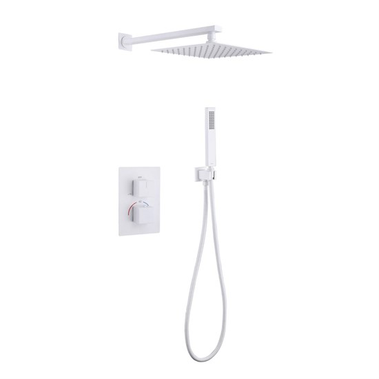 ABBER Душевая система Daheim AF8251W скрытого монтажа без излива, термостат, белая матовая AF8251W
