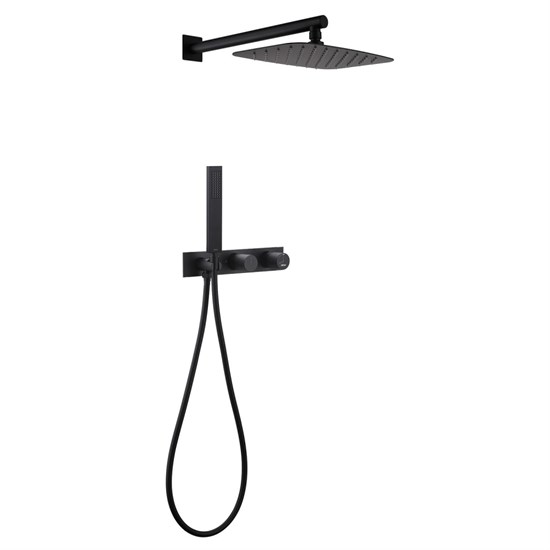 ABBER Душевая система Rund AF8718B скрытого монтажа без излива, черная матовая AF8718B