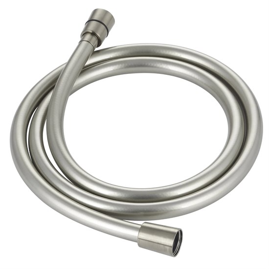 AQUAme AQM1502BN  Шланг душевой, ПВХ, 1500 мм, с латунными коническими гайками и защитой от перекручивания, никель шлифованный AQM1502BN