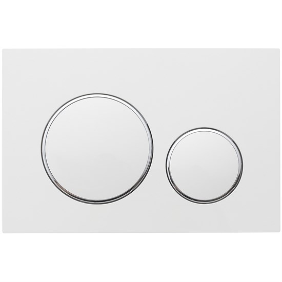 VECONI Кнопка смыва FLUSH V10, FLV10-WC, 240х162х7, пластик, белый матовый кайма - хром глянец FLV10-WC