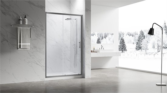 VECONI Душевая дверь раздвижная Vianno VN-55GM, 1500x1950, Оружейная сталь, стекло прозрачное VN55GM-150-01-C8