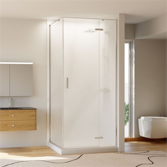 VECONI Душевая дверь распашная Vianno VN-73R/R, 800x1950, Хром, стекло дождь VN73R/R-80-06-C4