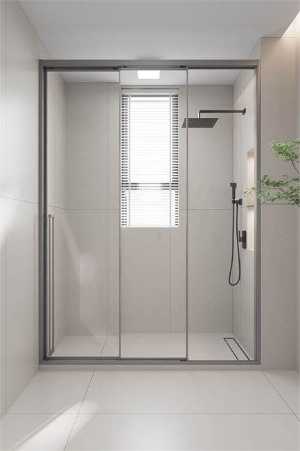 VECONI Душевая дверь раздвижная Premium Prato 300 GR-R, 1200х2000, графит брашированный, стекло прозрачное PR3/R-120-01-GR-C4