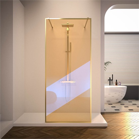 VECONI Душевая перегородка Korato KR-90GC, 1200x2000, брашированное золото, хамелеон KR90GC-120-09-C4