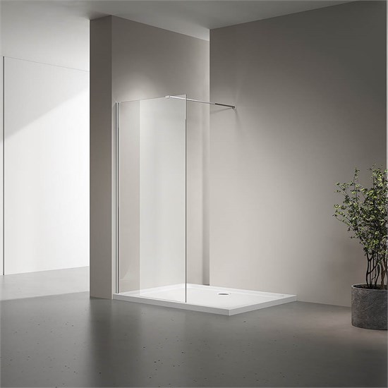 VECONI Душевая перегородка Korato KR-72, 900x2000, хром, стекло прозрачное KR72-90-01-C8