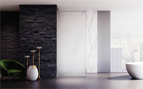 VECONI Душевая перегородка Korato KR-81R, 1200x2000, хром, стекло дождь KR81R-120-06-C8