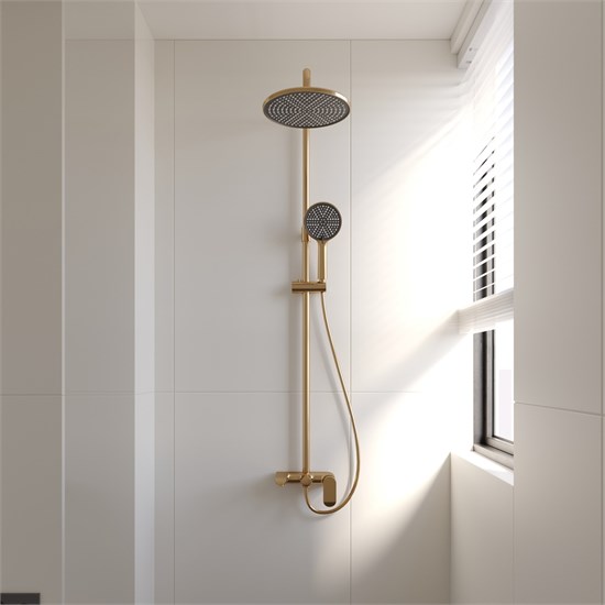 VECONI Душевая стойка FERRI, золото брашинг FE-110-G-C4