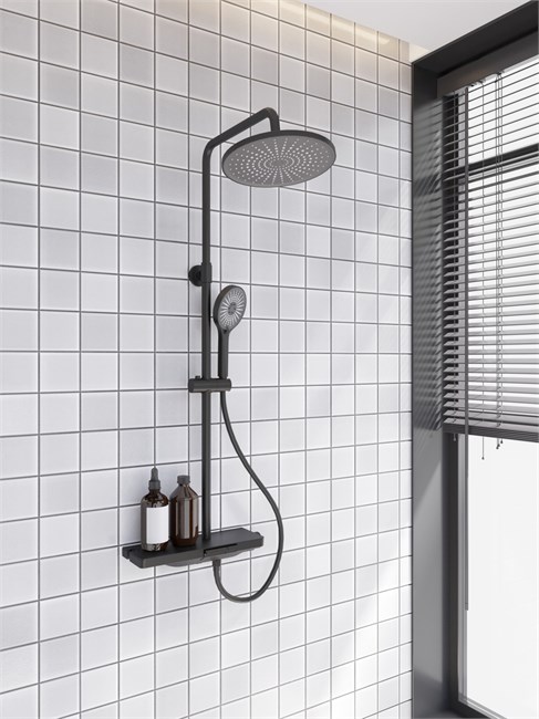 VECONI Душевая стойка ENNA, чёрный матовый EN-200-B-C4