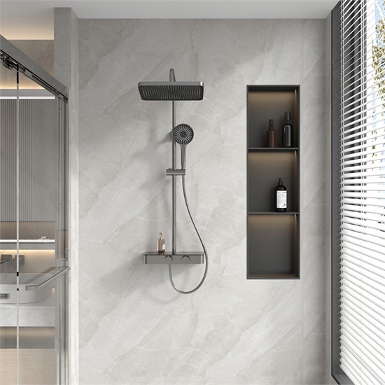 VECONI Душевая стойка FOSSA, графит брашинг FO-210-GR-C4