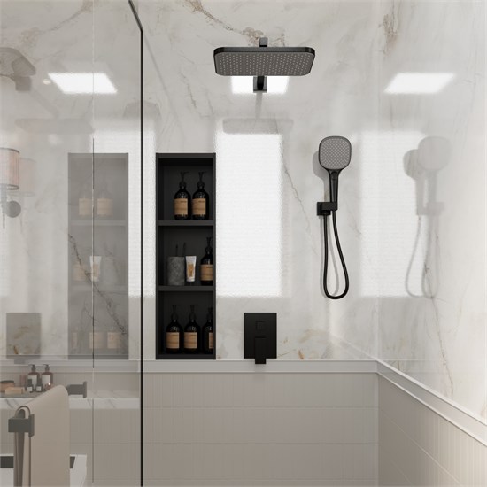 VECONI Встраиваемая душевая система AVELLA, Чёрный матовый AV-410-B-C4