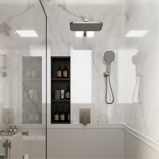 VECONI Встраиваемая душевая система AVELLA, Графит брашинг AV-410-GR-C4