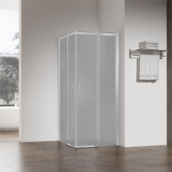 VECONI Душевой угол прямоугольный, двери раздвижные Rovigo RV-50CH-L, 1100x900x1950, хром, стекло pear RV50CH-L-11090-02-C8