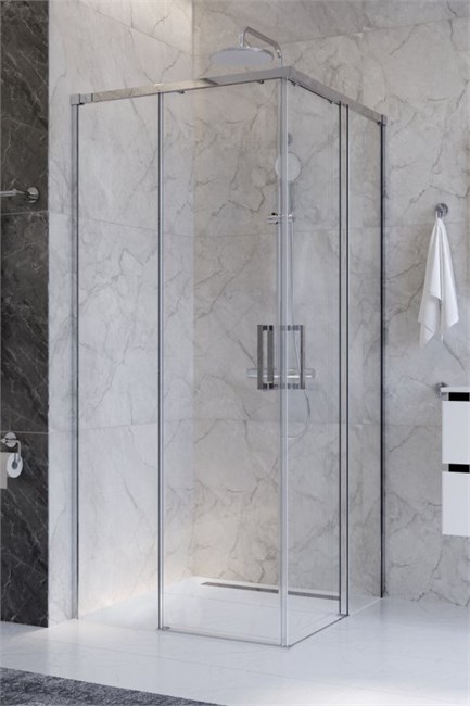 CEZARES Plane Душевой уголок квадратный двери раздвижные размер 100x100 см, профиль - хром / стекло - прозрачное PLANE-A-2-100-C-CR