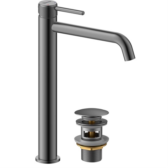 LEMARK Смеситель Beluga LMF-8015B-GM для раковины высокий, графит LMF-8015B-GM