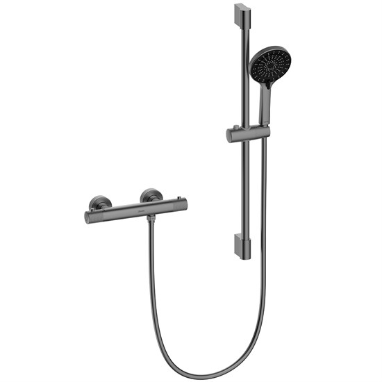 LEMARK Смеситель Beluga LMF-8044B-GM для душа, термостатический, графит LMF-8044B-GM