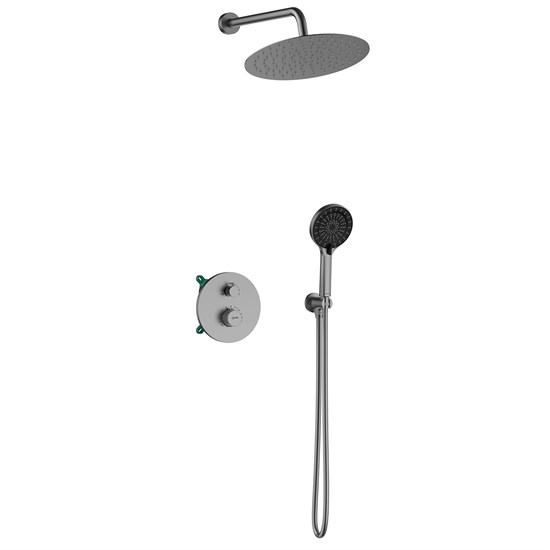 LEMARK Смеситель Beluga LMF-8065B-GM для душа термостатический, встраиваемый, графит LMF-8065B-GM