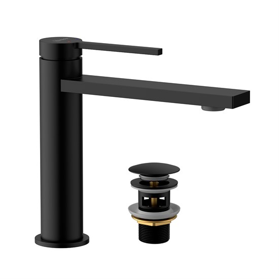 LEMARK Смеситель Valday LMF-8112B-BL для раковины, черный матовый LMF-8112B-BL