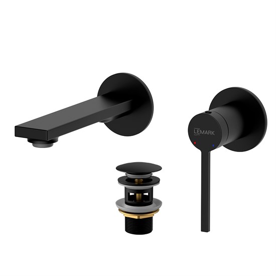 LEMARK Смеситель Valday LMF-8133B-BL для раковины, встраиваемый, черный матовый LMF-8133B-BL