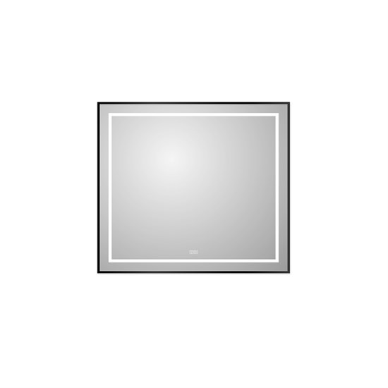 BELBAGNO Kraft Зеркало в алюминиевой раме со встроенным светильником, сенсорным выключателем и подогревом, SPC-KRAFT-900-800-LED-TCH-WARM-NERO, 900x32x800 мм SPC-KRAFT-900-800-LED-TCH-WARM-NERO