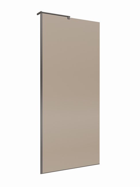 BELBAGNO Uno Душевая перегородка ширина 90 см, профиль - оружейная сталь / стекло - Бронза UNO-L-1-TB-90-BR-GM