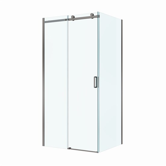 BELBAGNO Soft Close-2 Душевой уголок прямоугольный размер 110x80 см профиль - оружейная сталь / стекло - прозрачное, двери раздвижные SOFT_CLOSE-2-AH-1-110/80-C-GM