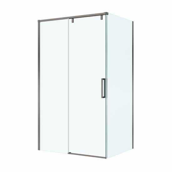 BELBAGNO Soft Close-1 Душевой уголок прямоугольный размер 110x90 см профиль - оружейная сталь / стекло - прозрачное, двери раздвижные SOFT_CLOSE-1-AH-1-110/90-C-GM