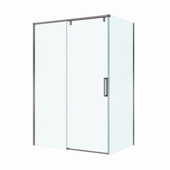 BELBAGNO Soft Close-1 Душевой уголок прямоугольный размер 140x80 см профиль - оружейная сталь / стекло - прозрачное, двери раздвижные SOFT_CLOSE-1-AH-1-140/80-C-GM