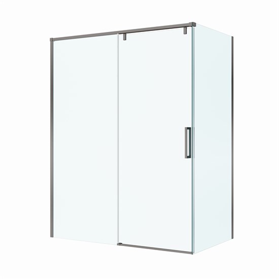 BELBAGNO Soft Close-1 Душевой уголок прямоугольный размер 160x100 см профиль - оружейная сталь / стекло - прозрачное, двери раздвижные SOFT_CLOSE-1-AH-1-160/100-C-GM