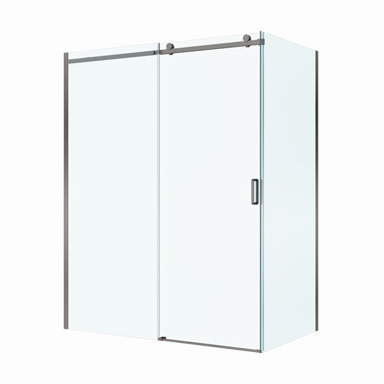 BELBAGNO Soft Close-2 Душевой уголок прямоугольный размер 160x80 см профиль - оружейная сталь / стекло - прозрачное, двери раздвижные SOFT_CLOSE-2-AH-1-160/80-C-GM