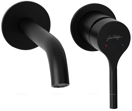 E28318-BL Elate Смеситель для раковины встраиваемый в стену, черный E28318-BL