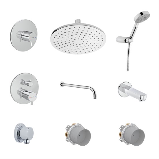 VITRA Встраиваемый душевой комплект Root Round A49307EXP с термостатом хром латунь A49307EXP