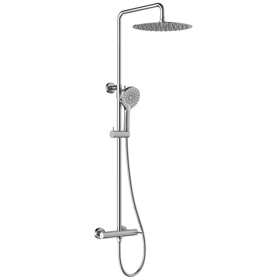 LEMARK Смеситель Beluga LMF-8025B-С для душа с регулируемой высотой штанги и лейкой верхнего душа «Тропический дождь» LMF-8025B-C