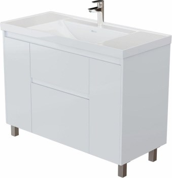 AQUANET Тумба с раковиной Nova Lite 2.0 110 напольная цв. белый глянец AQUANET-365919