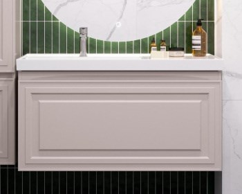 AQUANET Тумба с раковиной Агата 100 L 1 ящ. цв. бежевый AQUANET-365933