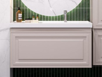 AQUANET Тумба с раковиной Агата 100 R 1 ящ. цв. бежевый AQUANET-365931