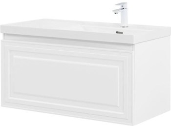 AQUANET Тумба с раковиной Агата 100 R 1 ящ. цв. белый сатин AQUANET-365932